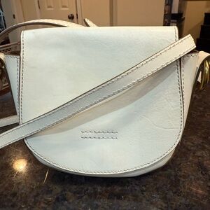 Frye Harness Cream Crossbody Saddle Bag